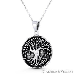 Celtic Tree-of-Life Sacred Geometry Charm in Oxidized .925 Sterling Silver